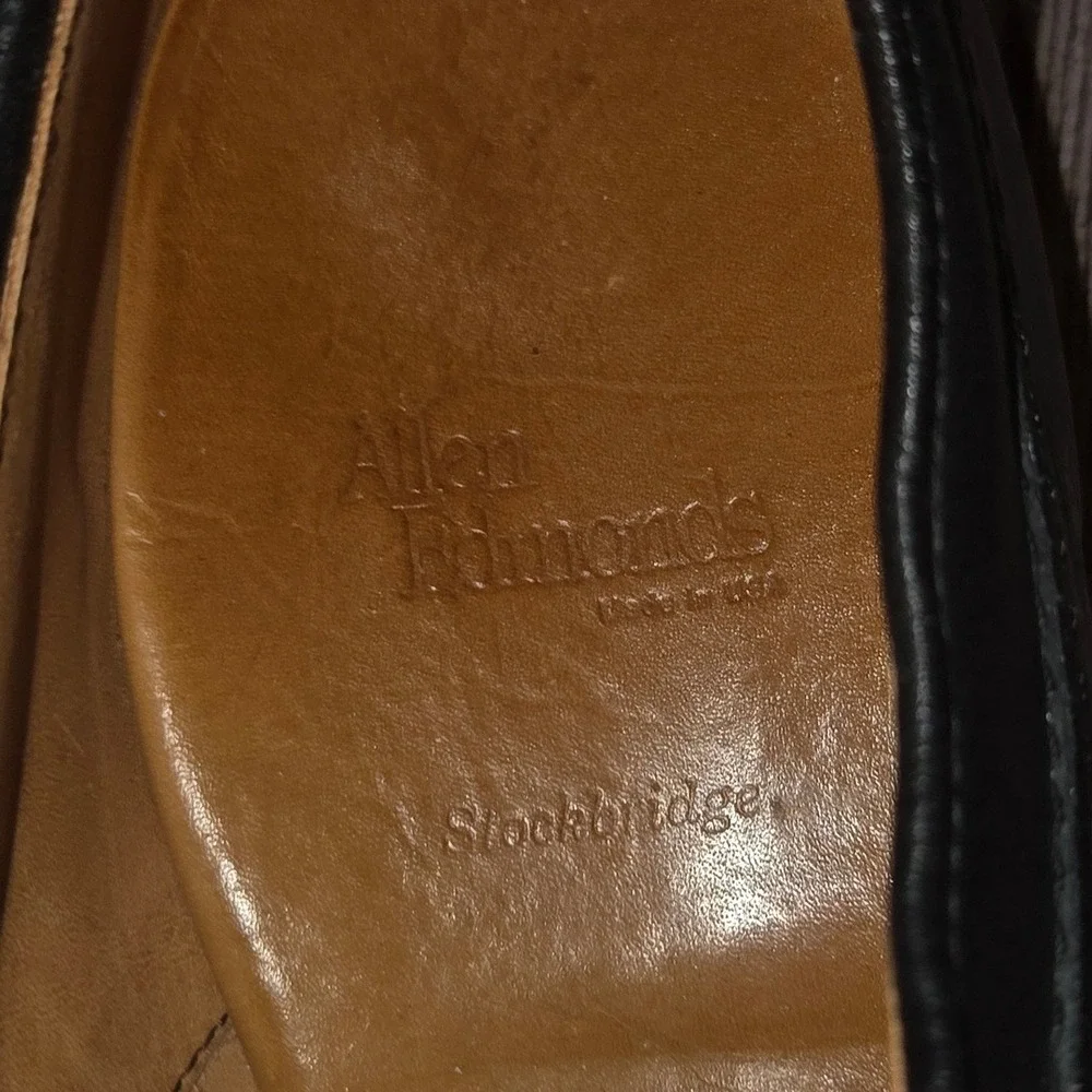 Sz 15 B Mens Allen Edmonds Stockbridge Black Leather Orthtotic Derby Shoes